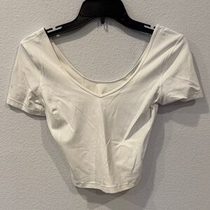 Lululemon Athletica White Crop Top